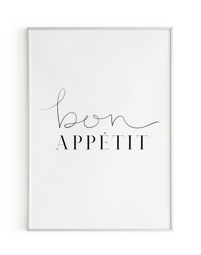 White Bon Appétit Physical 8x10 wall art print