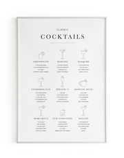 Digital B&W Classic Cocktails