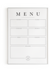 White weekly menu print meal planner with space for 5 days and the weekend