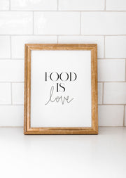 FOOD IS LOVE HANDWRITTEN PRINT